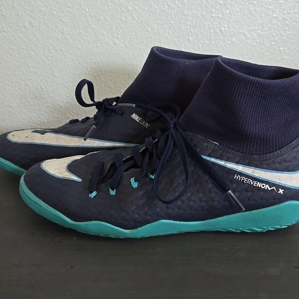 Nike HypervenomX Phelon III DF IC Blue Football/Soccer Shoes Mens Size 8.5 - Picture 4 of 7